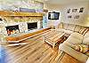 Living Room with Wood Fireplace, Flatscreen
