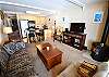 Living Room with Flatscreen, Gas Fireplace