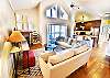 Living Area with Vaulted Ceiling