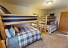 5th Bedroom on Main Floor with 2 Double Twin Bunks, Bath Entry
