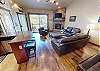 Living Area with Leather Seating, Flatscreen, Gas Fireplace
