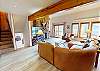 Spacious Living Area, Steps Down to Kitchen, Up to Entry