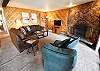 Living Room with Wood Fireplace