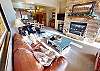 Beautiful Living Room with Gas Fireplace, Flatscreen