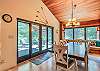 Dining area with outside access to upper deck 
Dining table that seats 8 comfortably