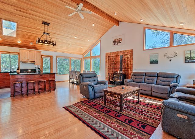 Upper Floor - living room dining area and kitchen 