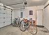 Bikes located in the garage