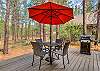 Back patio with furniture and BBQ 