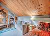 View of upper loft area with 2 separate sleeping areas (two twins)