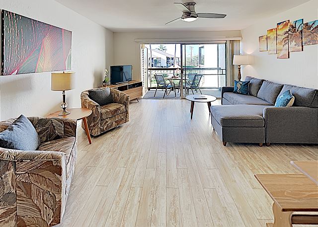 Enjoy watching your favorite shows or views of tropical paradise just outside your lanai doors.