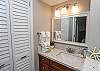 Newly upgraded bathroom vanity with granite countertop