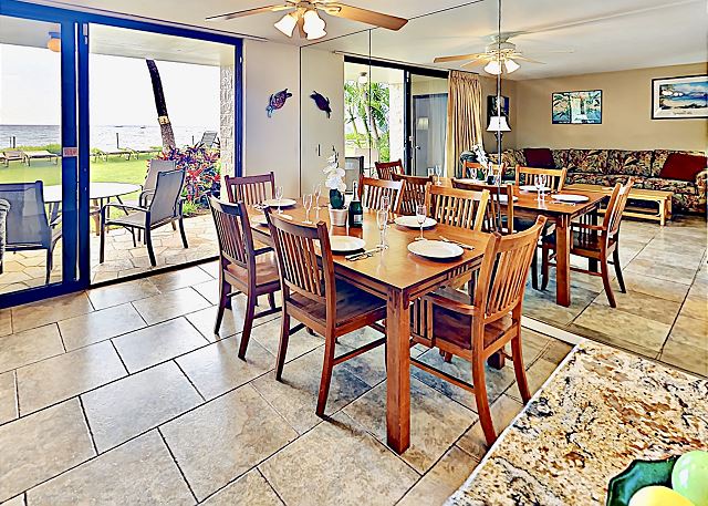 Enjoy the sweeping ocean views while you dine in this dining area with seating for six