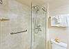 Spacious shower for post-beach refresh