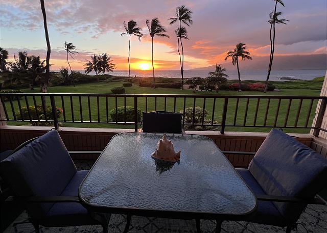 Sunset views will take your breath away from your oceanfront lanai