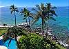 Taking in the crystal clear waters of Maui from the rooftop BBQ and garden area. A serene escape above paradise.