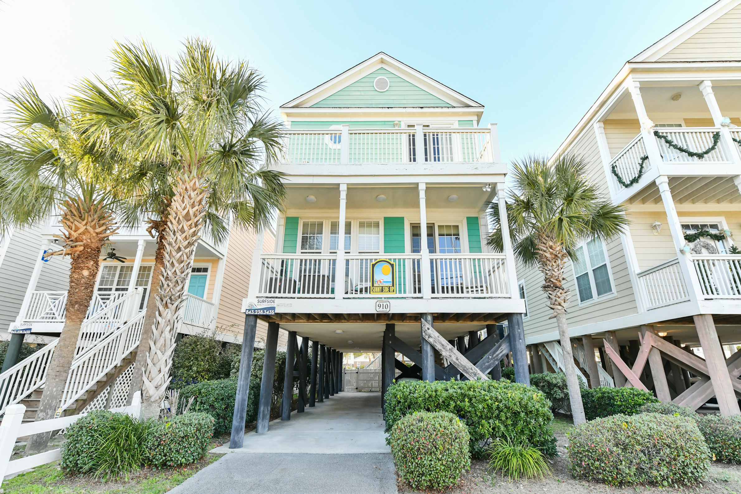 Exterior photo of a two story vacation rental house in Surfside City SC
