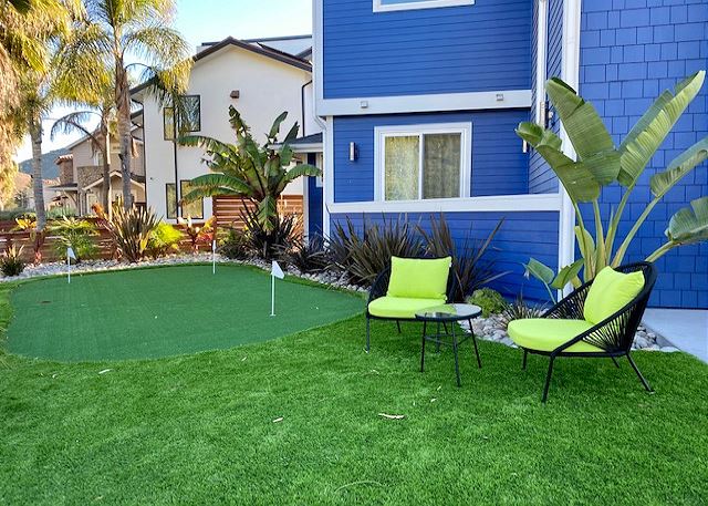 Across the street from the picturesque Avila Beach Golf course and sporting its own putting green, the Blue Jewel is a luxurious vacation home.