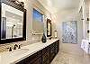 Master ensuite has a double sink vanity and large walk-in shower.