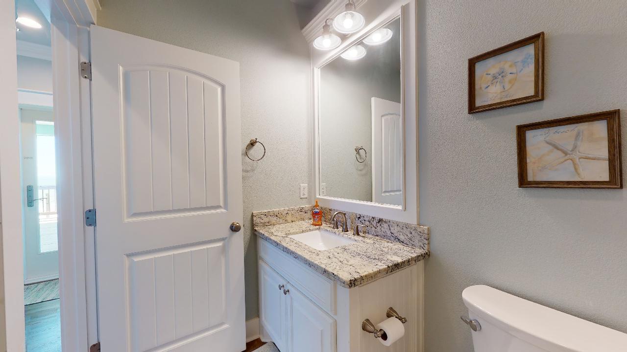 Guest bathroom located upstairs