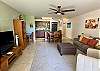 Open concept floor plan and smart TV in living room.