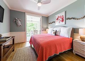 King bedroom with smart TV