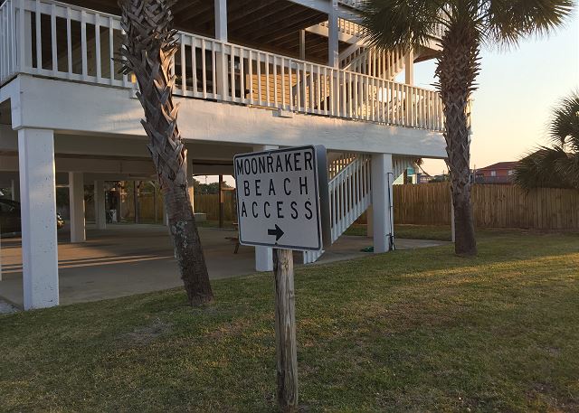 Beach access sign