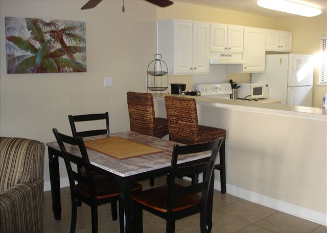 Dining table and bar seating