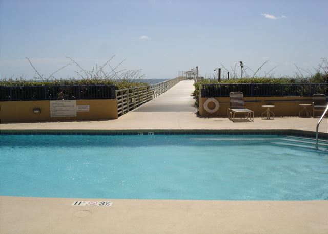 Pool with walkway to the pier