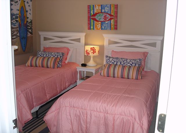 Twin beds in guest room