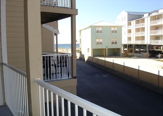 View of the beach from the balcony