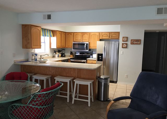 Looking from the living area to kitchen