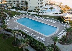 View of the pool from the balcony-Descriptive