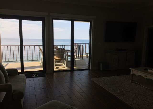 New living room windows with electric shades