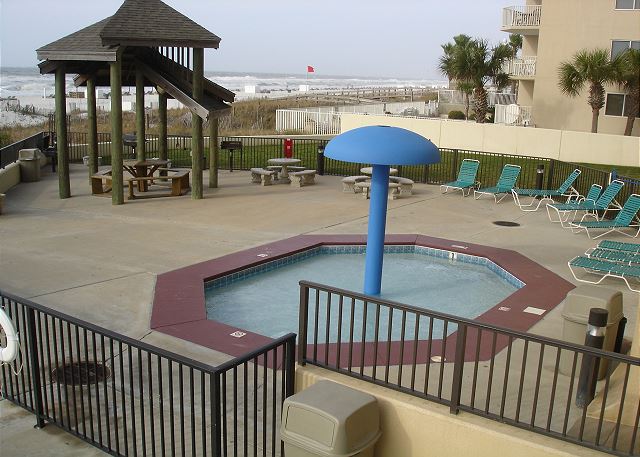 Kiddie pool and grill area