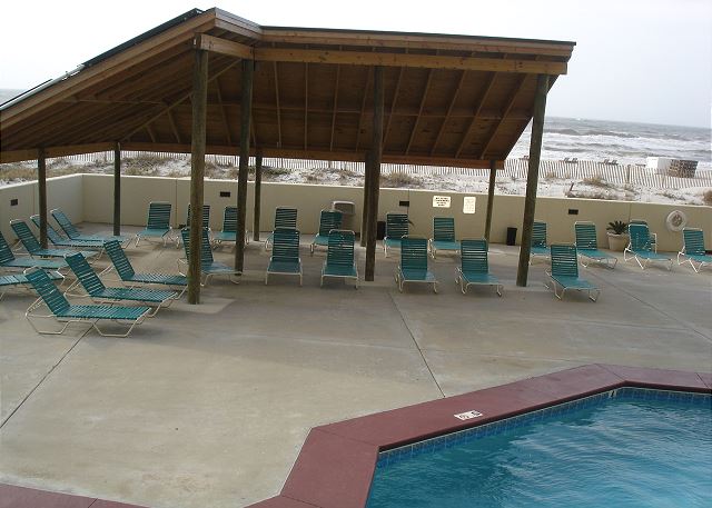 Outdoor pool area