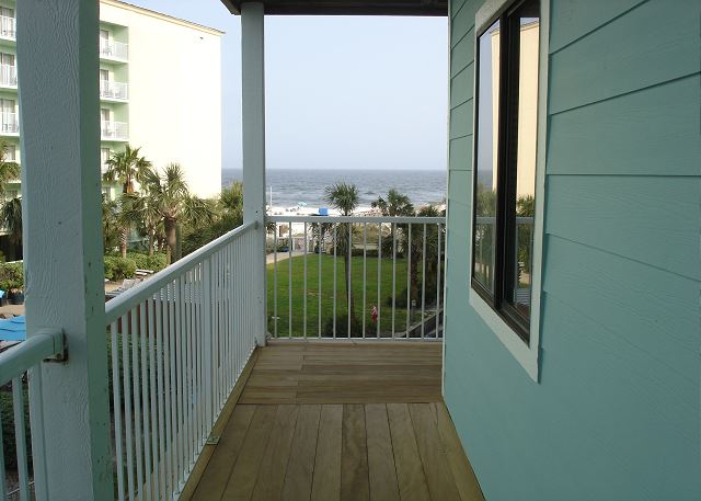 View of beach from front door