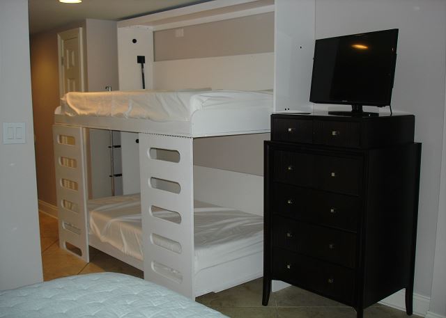 Murphy bed made into a bunk bed