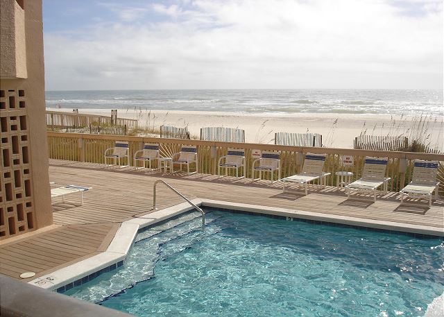 Outdoor pool on beachside