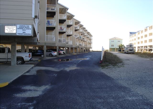 View from street to beach