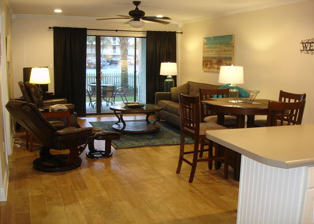 Looking into living area