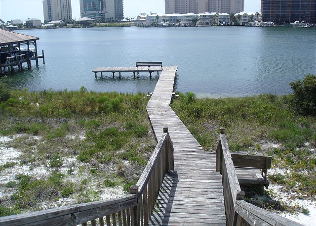 Broad walk to boat dock