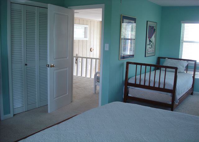 Looking out to landing over the living area