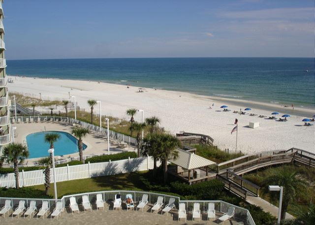View of the gulf and beach from the unit balcony