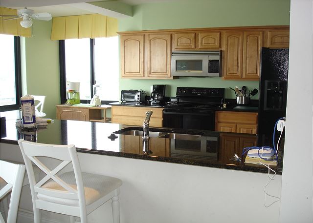 Bar area into kitchen
