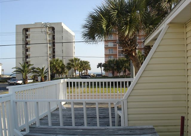 View across the street to the beach