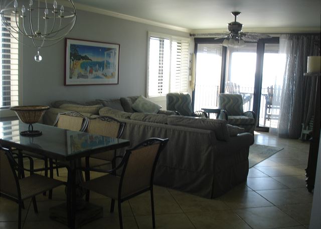 Living room looking to balcony