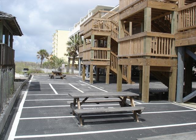 Looking from beach to road