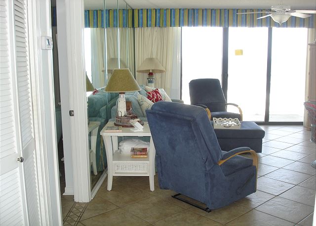 Looking into living area