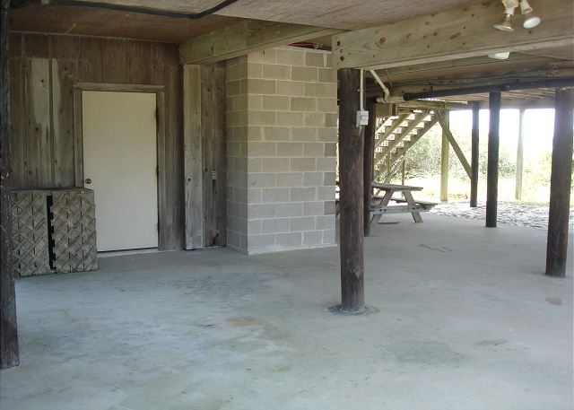 Laundry room in carport