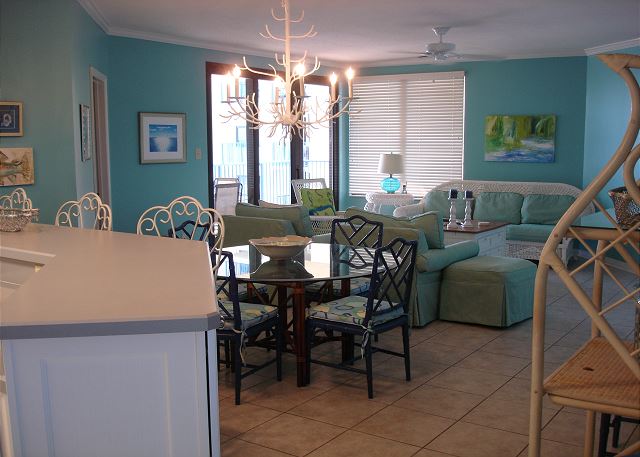 Looking into dining /living areas